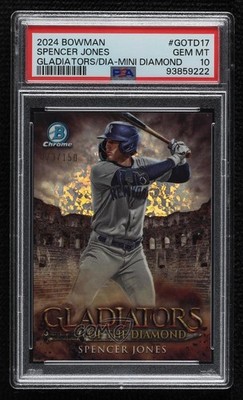 2024 Bowman Mini-Diamond Refractor 23/150 Spencer Jones PSA 10 GEM MT 1b7p