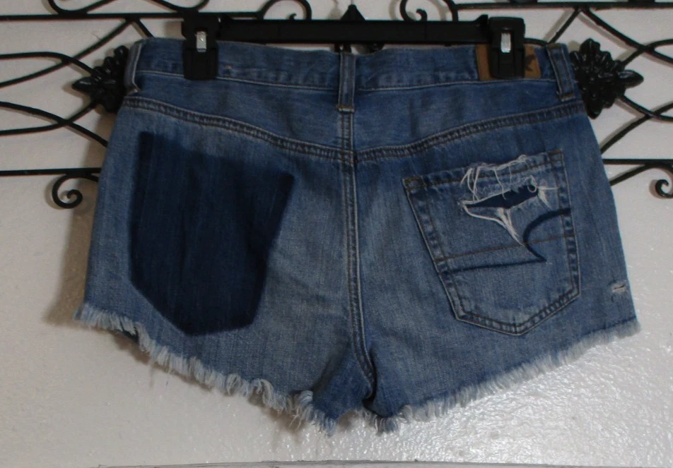 Pantalones cortos de jean American Eagle para mujer talla 4 azul elástico desgastado Foto 2 de 4