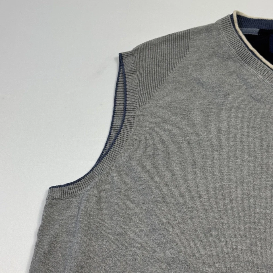 Colete Suéter Nat Nast Gola V Cashmere Nylon Algodão Cinza Masculino 2XL - Imagem 4 de 4