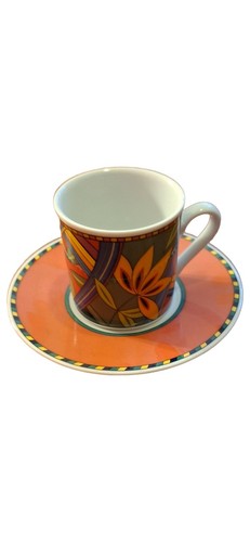 Set 6 Tazzine da Caffè "Marea" con Piattino, Porcellana, Multicolore, 90ml | Leroy Merlin