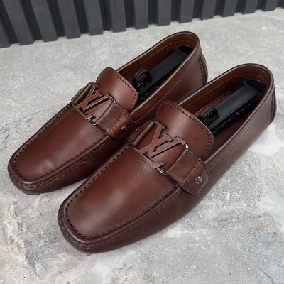 Louis Vuitton Monte Carlo Moccasins Brown Patina Leather 7.5 LV