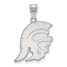 10k White Gold LogoArt University of Southern California Trojan Large Pendant