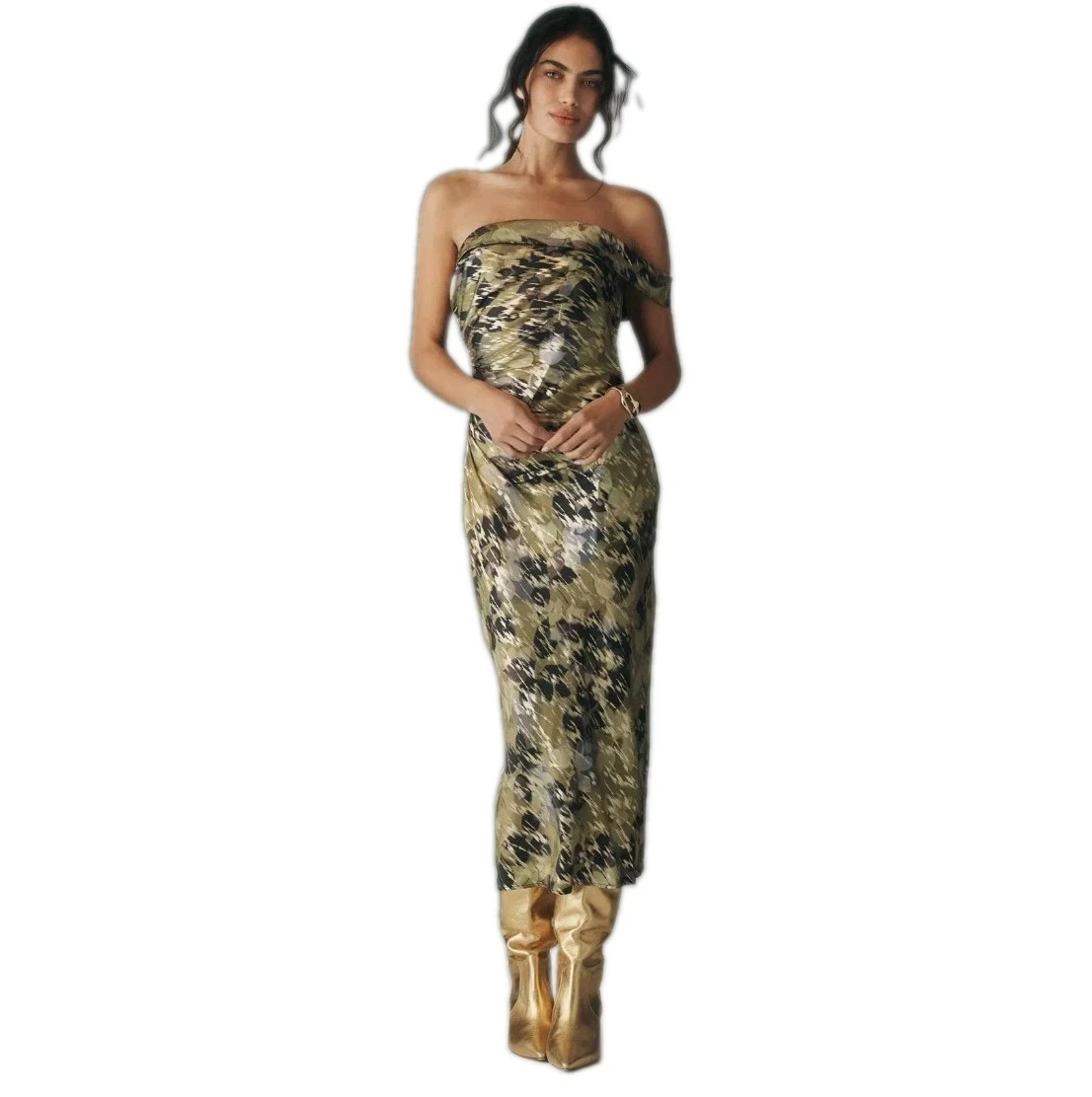 by anthropologie one-shoulder asymmetric floral maxi dress One Shoulder Dresses