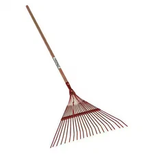 SEYMOUR MIDWEST 40940 18 in Leaf Rake, 18 Tines, 48 in L Hardwood Handle