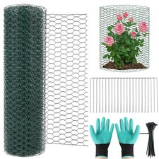 32.8ft × 15.74 inches Wire Plant Protector from Animals, Metal Mesh Plant Cag...