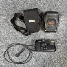 Canon Sure Shot Max Date 35mm Point Shoot Camera 2 Cases 38mm f/3.5 Lens Working