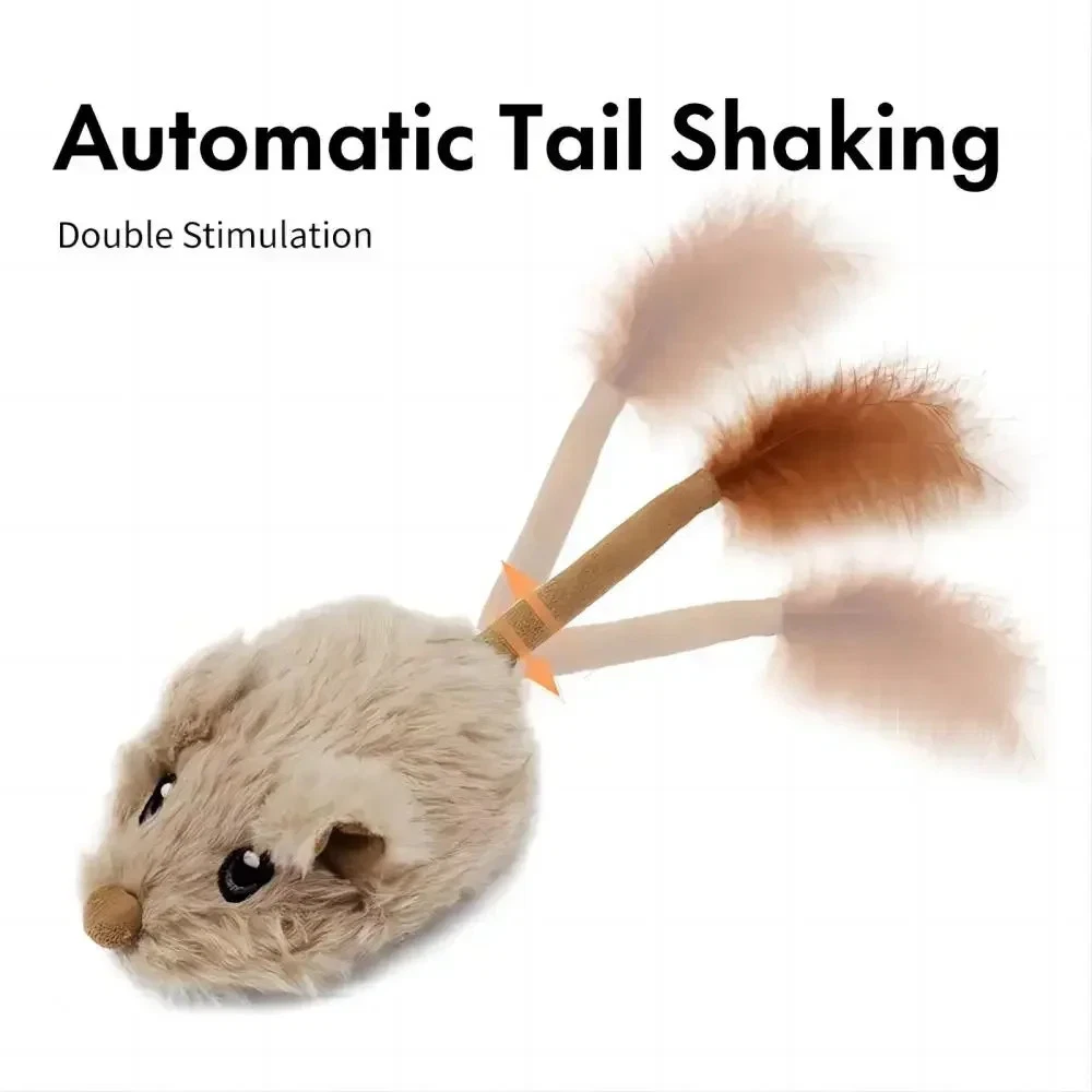 Mouse 1Pc Funny Lifelike Plush Mouse Running Rat Toy for Cats Dogs Tail Mouse Pe