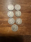 LOT OF 7 BARBER QUARTERS QUARTER SILVER SCRAP COLLECT MELT NO RESERVE