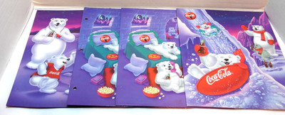 Lot Of 4 VTG Coca Cola 3 Ring Binder Folders 1998 Stuart Hall Company