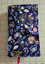 Handmade Garden Navy floral print book covers for Mass Market Trade Paperbacks