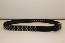 Hot Topic Leather Bullet Belt Sz 40 Black Unisex Y2K Grunge Goth Punk Emo *READ*