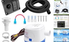 1100 GPH Automatic Boat Bilge Water Pump 12V with 3 Way Switch Panel  1-1/8