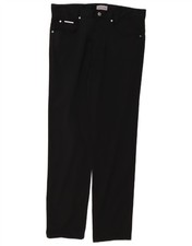 VERSACE Mens Classic Fit Straight Casual Trousers W34 L30 Black Polyamide AE13