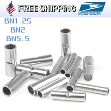 100/300PCS Tinned Copper 10-22AWG Non-Insulated Seamless Butt Connector