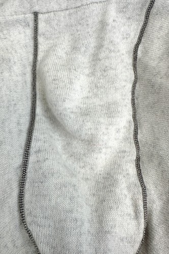 Cárdigan de cachemir con cuello en V Brunello Cucinelli XS 2 gris mármol ribete Monili nuevo con etiquetas - Imagen 9 de 12