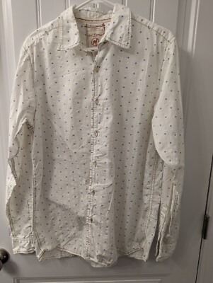 Red Camel Men Shirt. Vintage Quality. Large White Button Down Shirt Cotton.
