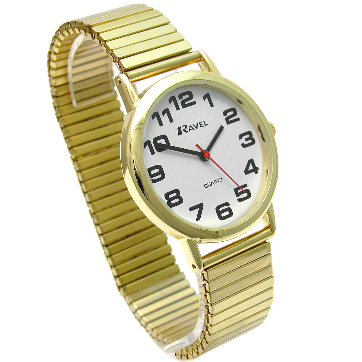 Men's Quartz Watch by Ravel with Expanding Bracelet Goldtone 03