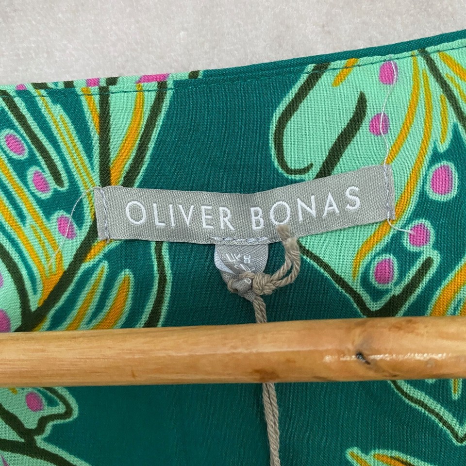 Oliver Bonas Green Mini Dress Replenish Printed Size UK 8 RRP £75 eBay