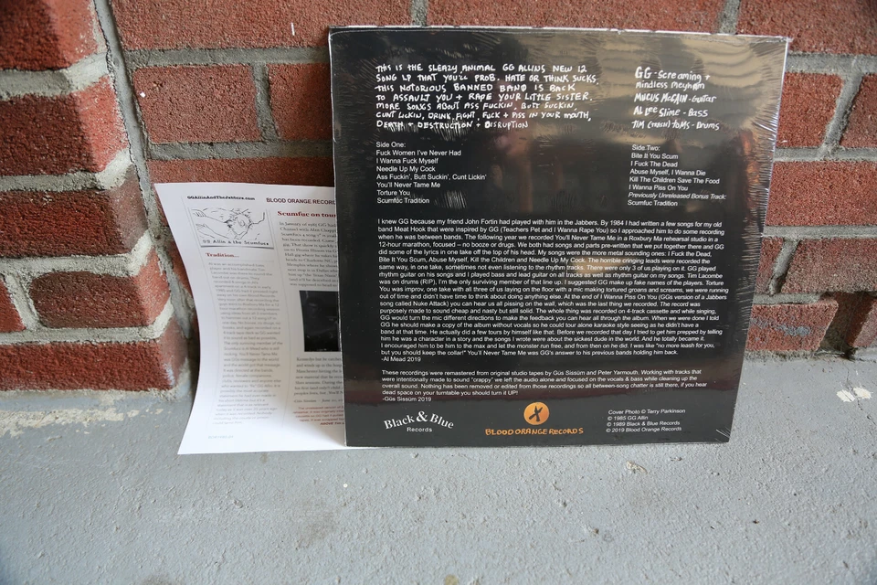 GG ALLIN + THE SCUMFUCS YOU'LL NEVER TAME ME LP Official Pressing with extras! Foto 4 de 4