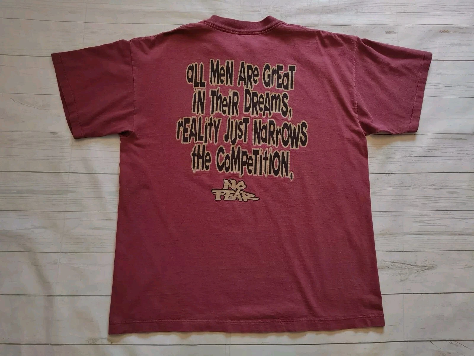No Fear Vintage 90s Men's Sports Surfing Skate T-shirt Made In USA Size XL