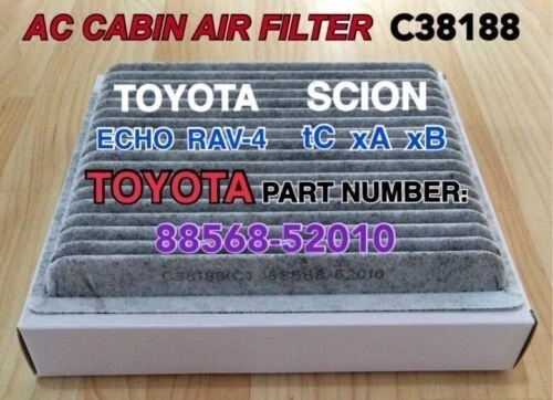 FILTRO DE AIRE DE CABINA PREMIUM CARBONIZADO PARA TOYOTA Echo Rav-4 SCION xA xB tC Foto 2 de 4