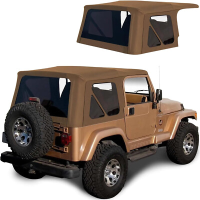 Jeep Wrangler TJ Soft top Replacement, 1997-2002, w/ Tinted Windows, Spice Denim