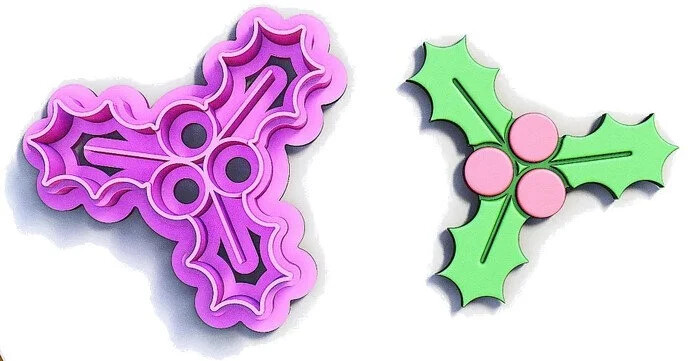 Holly-Shaped Polymer Clay Cutters for Crafting
