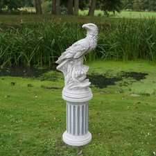 Steinadler Adler 2er-Set auf Podest Steinfigur H.119 cm 78 kg Beton frostsicher