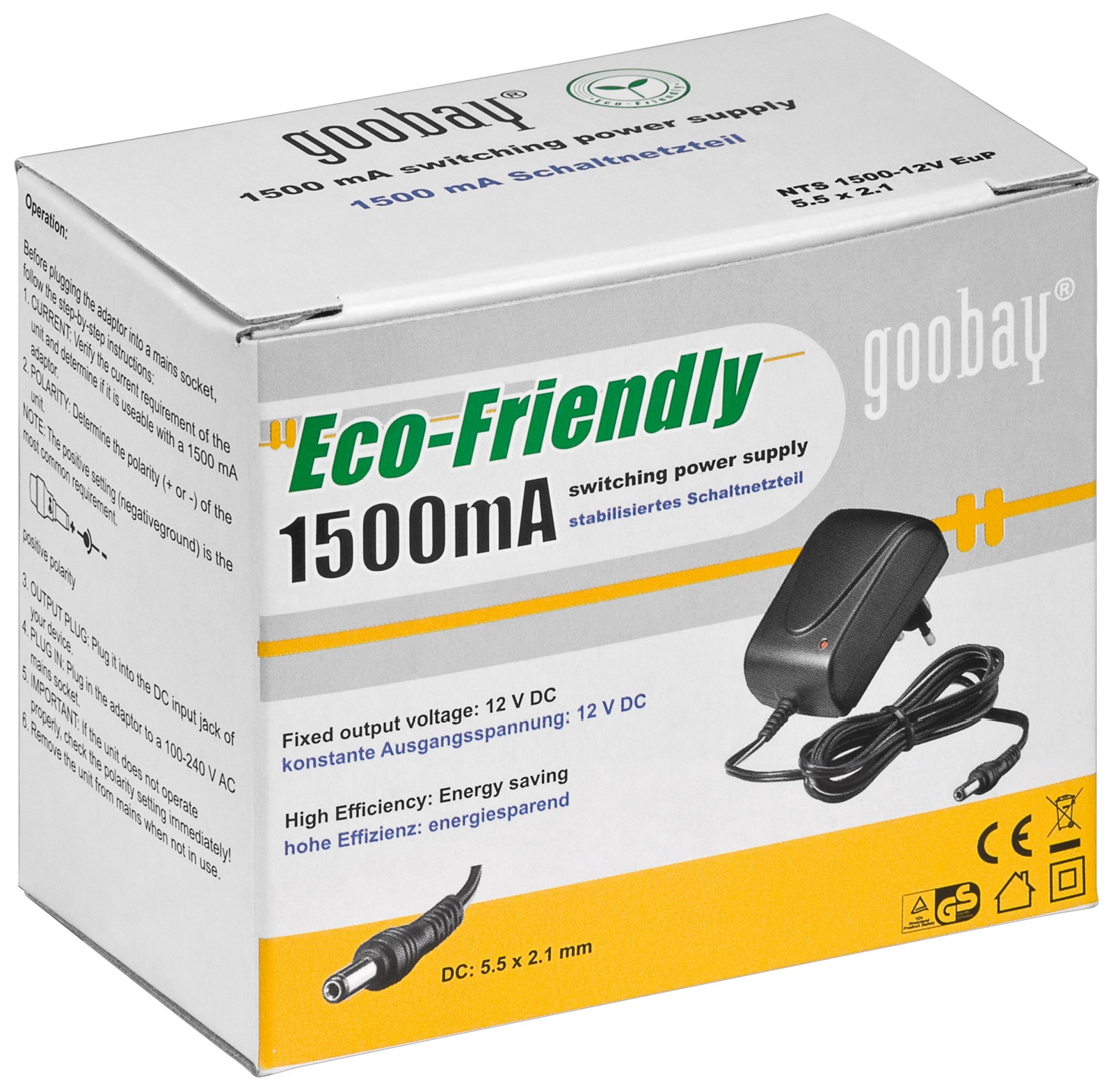 Thumbnail - Netzteil Stabilisiert 12v Eco-friendly 12volt 1500ma Dc-stecker 5,50mm