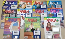 (11) Amiga+ Plus Magazines w/Disks ©1989-1991 Commodore Amiga 500 1000 2000 3000
