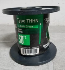 NEW Romex General Multi-Purpose Wire Solid Green Type THHN 50FT 