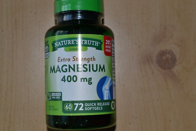 Nature's Truth Magnesium 400 mg 72 quiick release softgels Exp 1/26