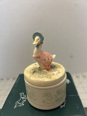 Beatrix Potter Jemima Puddle Duck Trinket Box Pot Border Fine Arts 1994 Scotland