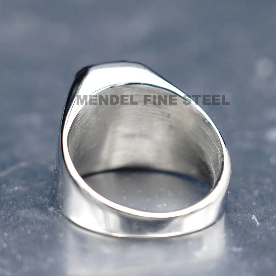 Anillo de piedra natural ojo de tigre de acero inoxidable Mendel para hombre talla 7 8 9-15 Foto 2 de 4