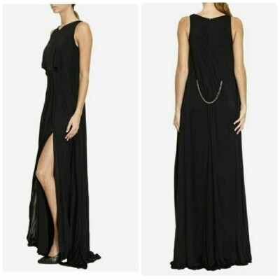 NWT Versace Collection Women's Solid Black Designer Dress Size 6 Retail $899