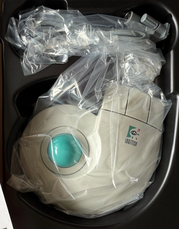 NOS Logitech Trackman Trackball Corded Marble Mouse Right Hand - NEW - Image 4 of 4