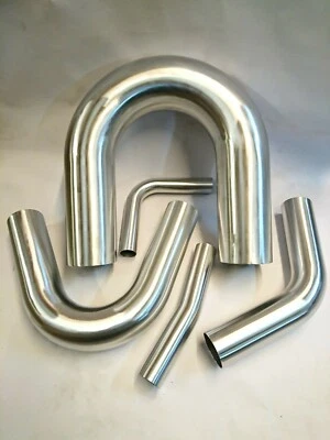 EXHAUST PARTS UK Aluminium Bend Tubing Intercooler Air Boost Pipe Universal Brushed Intake Tube