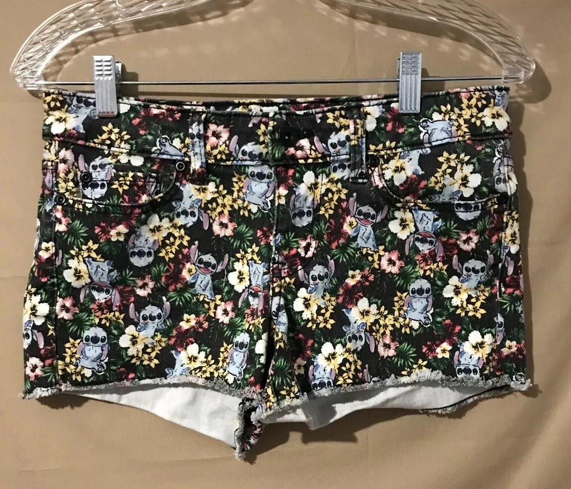 Disney Lilo Stitch Jean Short Shorts Juniors Size 3 Cutoffs