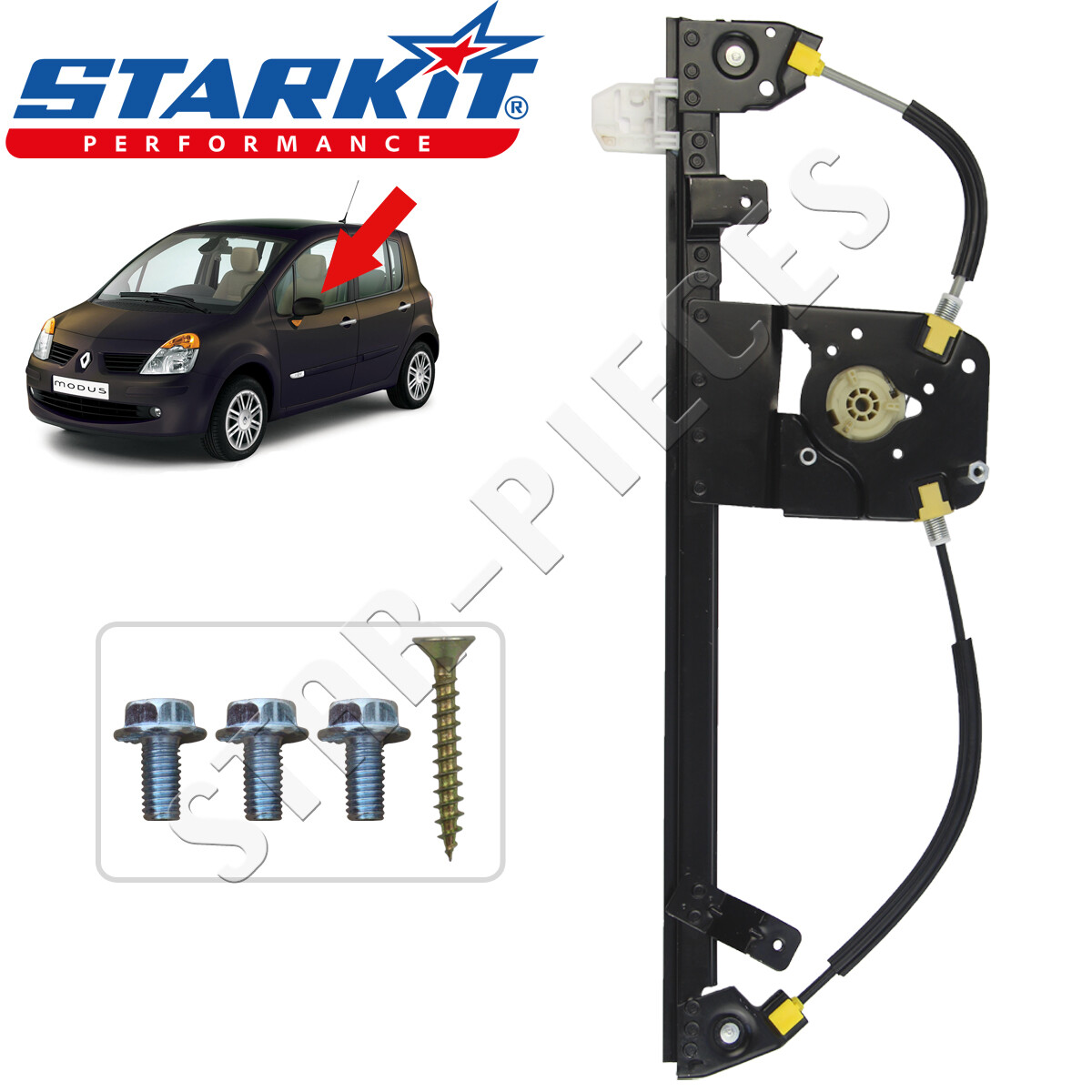 Lève-vitre électrique avant gauche Renault Modus 04-12 mécanisme conducteur anti-bruit