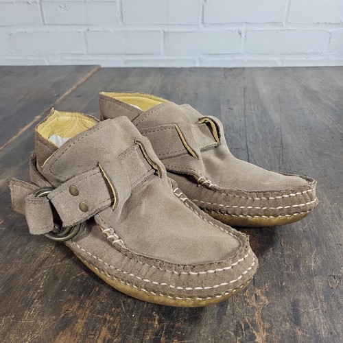 Ring Boot Moccasin Brown Suede Size 