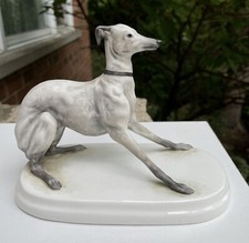 VINTAGE MICHAEL SUTTY Made In England Porcelain Modelled Hand Painted GREYHOUND