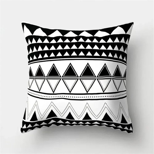 Black and White Geometric Cushion Cover Pillowcase Sofa Cushion Home Decoration - Picture 11 of 47