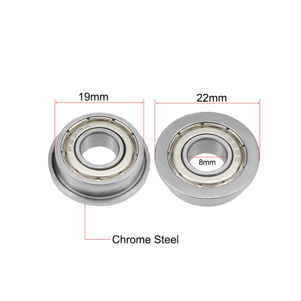 F698ZZ Flange Ball Bearing 8x19x6mm Shielded Chrome Bearings 5pcs eBay