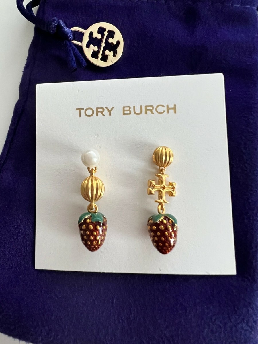 【関税&送料込】Tory Burch Earrings Tory Burch Logo Strawberry-charm Drop Earrings | eBay