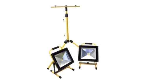 Hengda 2x 50W Scheinwerfer LED Flutlicht Akku-Baustrahler Mit Teleskop-Stativ - Bild 1 von 1