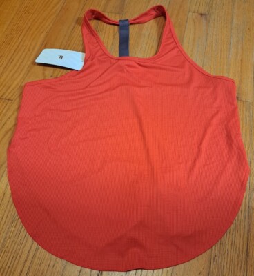 Fabletics Tank Top L Large Cashel Logo Racerback Red Workout Gym Run NWT
