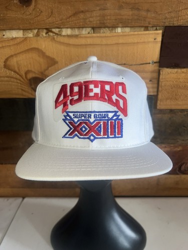 Vintage San Francisco 49ers NFL Super Bowl 23 White Snapback Hat Cap New Era