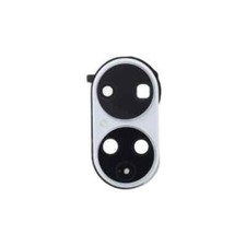 For Huawei P50 Replacement Rear Camera Lens With Cover Bezel Ring (White)