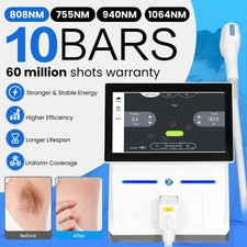 10 Bars 755/808/940/1064 Diode Laser Hair Removal Ice Cooling System Home/Salon