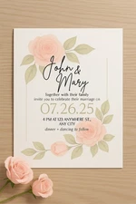 Editable Floral Wedding Invitation – Digital Download (Canva Template)